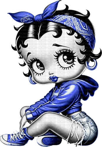 ♡§m3§♡ vintage old betty boop blue cute - nemokama png