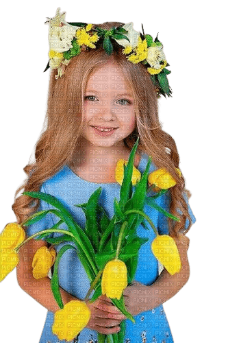 loly33 enfant tulipe - PNG gratuit
