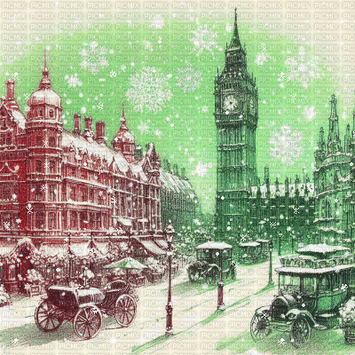 Christmas London - Animovaný GIF zadarmo