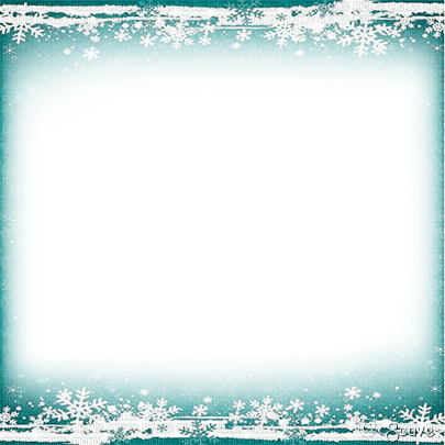 soave frame winter abstract snowflake white teal - Free PNG