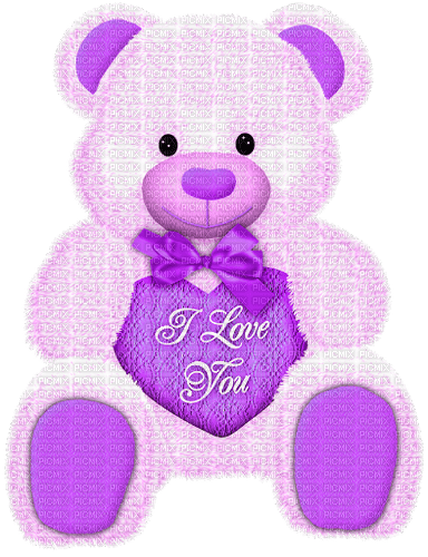 Teddy.Bear.Heart.Love.Text.Purple - zdarma png