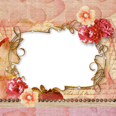 frame cadre rahmen  tube vintage pink flower fleur blumen fond background overlay fleurs - ingyenes png