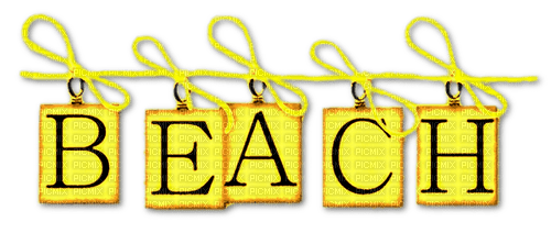 Beach.Text.Yellow - PNG gratuit