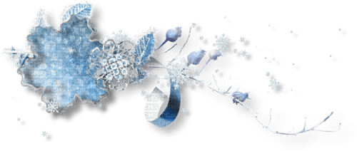 kikkapink deco scrap  winter flower snow - PNG gratuit