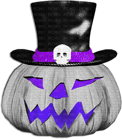 soave deco halloween  pumpkin  black white purple - PNG gratuit