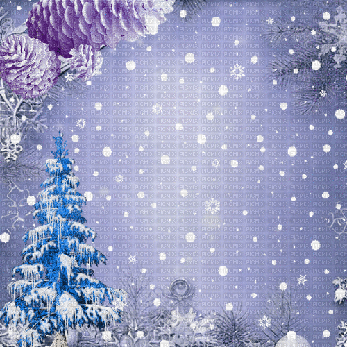 Bg. winter snow flake.pine.blue.idca - Free animated GIF