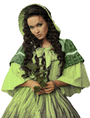 kvinna-grön-victorian - δωρεάν png