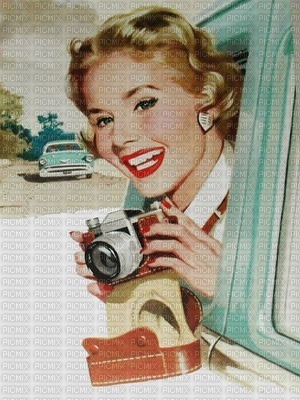 woman with camera bp - PNG gratuit
