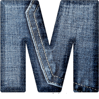 Jeans Blue Alphabet - Bogusia - ücretsiz png