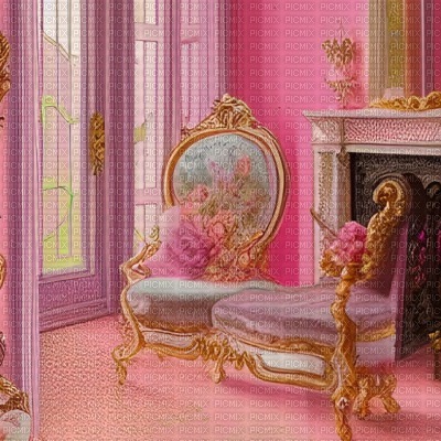 Pink Vintage Living Room - png ฟรี