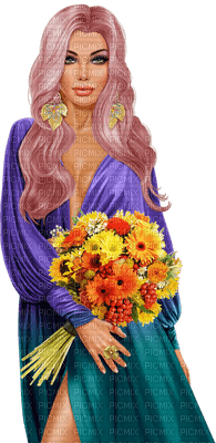 Kaz_Creations Colour Girls Flowers Flower - gratis png
