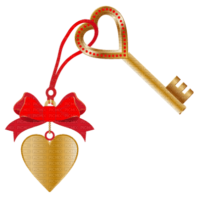 Kaz_Creations Deco Heart Love Hearts Padlock Key - png grátis