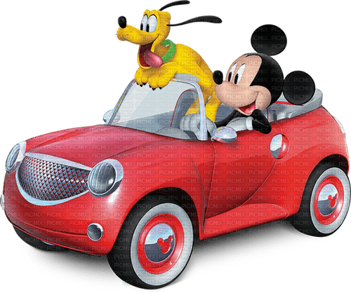 Kaz_Creations Mickey Mouse-Pluto In Car - 無料png