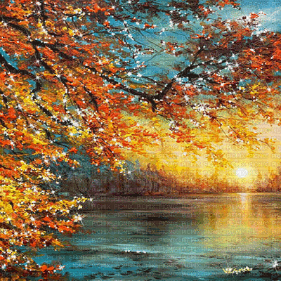 kikkapink autumn background glitter paysage - GIF เคลื่อนไหวฟรี