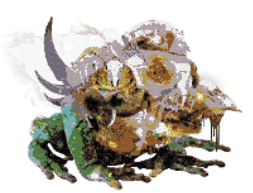 pixel art horror frog frankenstein monster - png gratuito