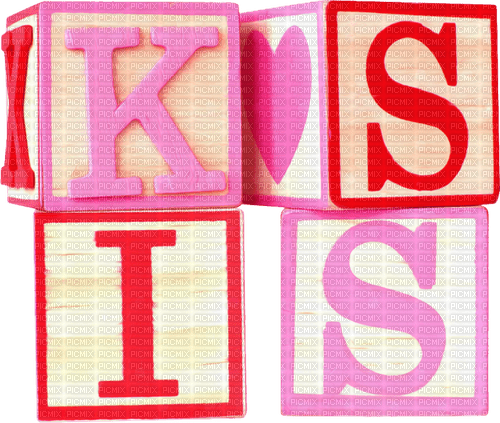 Blocks.Kiss.Text.Heart.White.Pink.Red - nemokama png