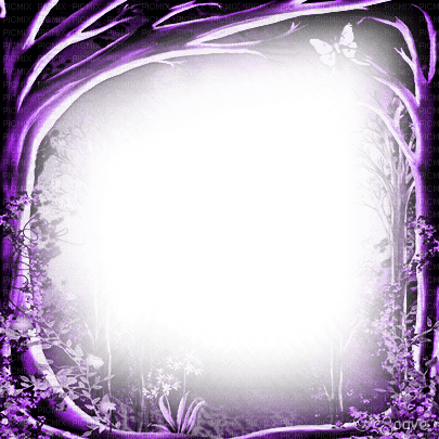 soave frame forest fantasy tree purple - PNG gratuit