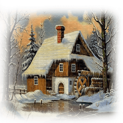 invierno molino  dubravka4 - бесплатно png