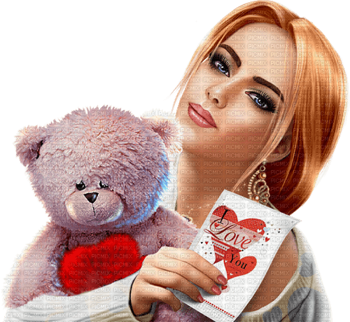 Y.A.M._Valentine woman girl - Free PNG