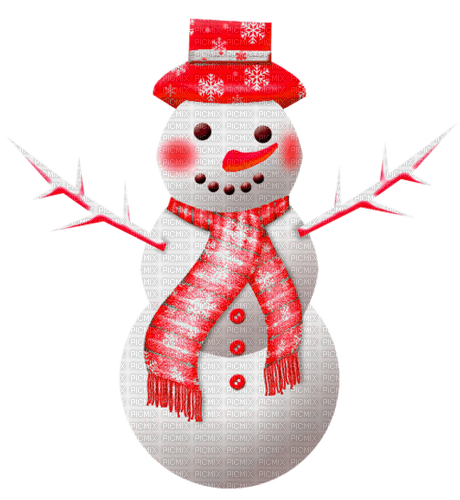 Snowman.White.Red - ücretsiz png