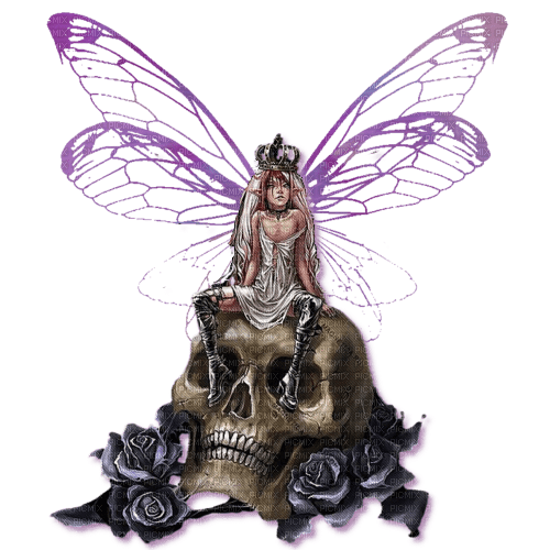 Skull.Gothic.Fantasy.purple.Victoriabea - darmowe png
