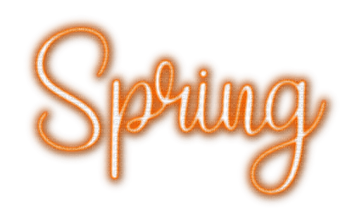 Spring.Text.Neon.Orange - By KittyKatLuv65 - 無料png