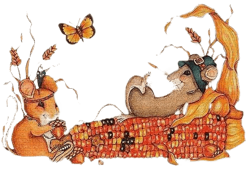Mäuse, Maiskolben, Herbst - png gratuito