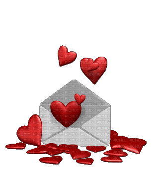 Envelope with hearts - GIF animate gratis