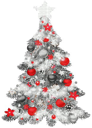 soave deco tree animated christmas black white - Animovaný GIF zadarmo