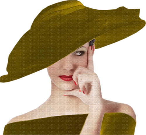 loly33 femme chapeau vert - png grátis