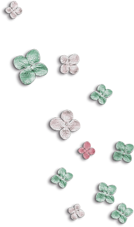 soave deco flowers scrap  pink green - zadarmo png
