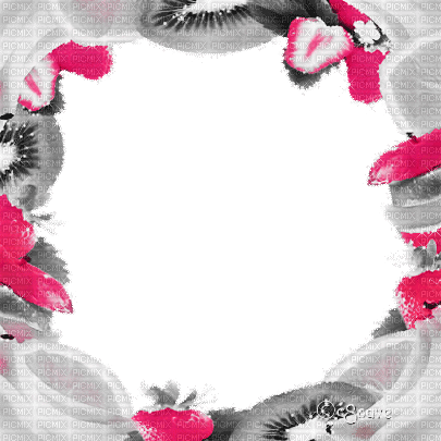 soave frame animated summer fruit black white pink - Ücretsiz animasyonlu GIF