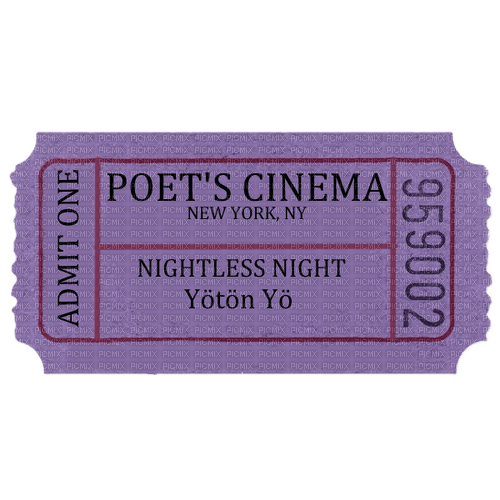 poet's cinema ticket - PNG gratuit