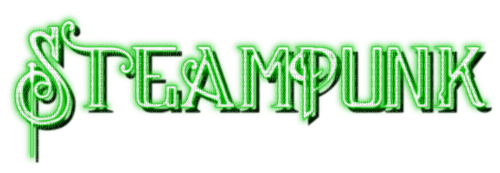 Steampunk.Neon.Text.Green - By KittyKatLuv65 - bezmaksas png