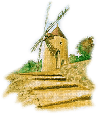loly33 moulin paysage - png grátis