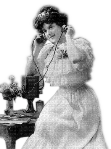 Rena Vintage Woman Telefon - 無料png