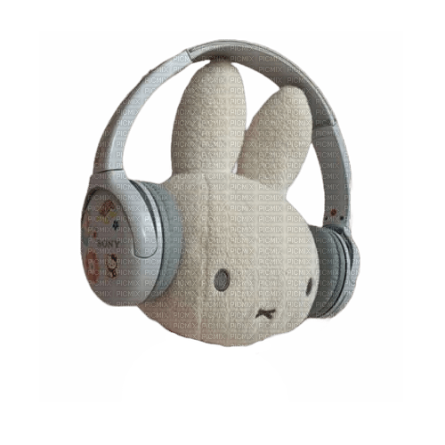 plush bunny with headphones - безплатен png