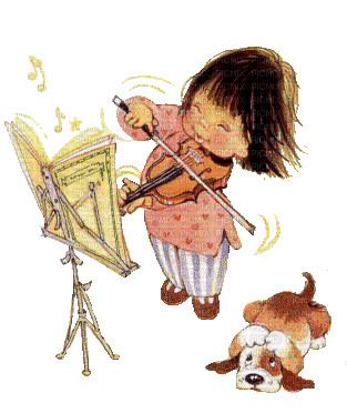 petite musicienne - Бесплатный анимированный гифка