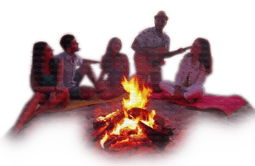 Rena Freunde Lagerfeuer Musik Nacht - Free PNG