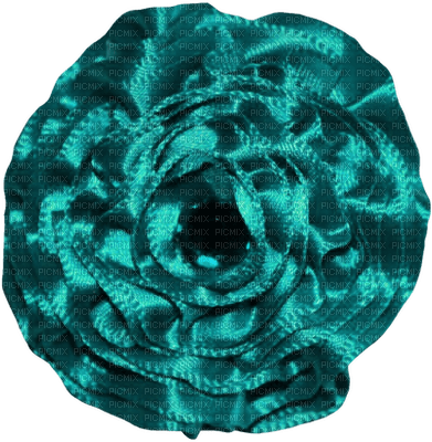minou-turquoise-fabric-flower-turkos-tygblomma - png grátis