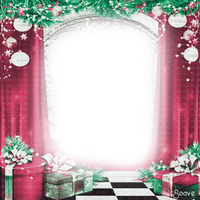 soave frame christmas year frame room curtain gift - 免费PNG
