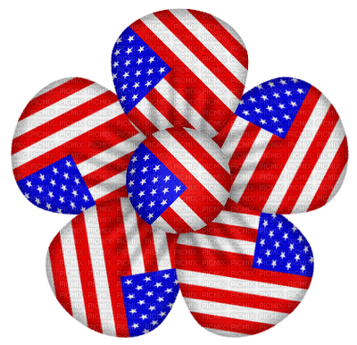 Kaz_Creations America 4th July Independance Day American Deco Flower - PNG gratuit
