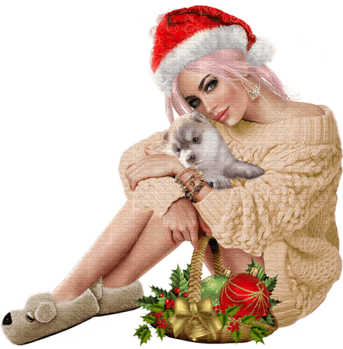 woman Christmas - Free PNG