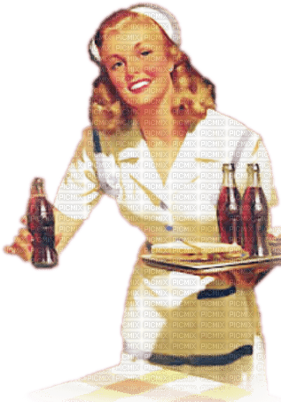 soave woman vintage pin up coca cola summer - 免费PNG