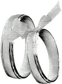 soave deco animated wedding ring bow black white - Gratis animeret GIF
