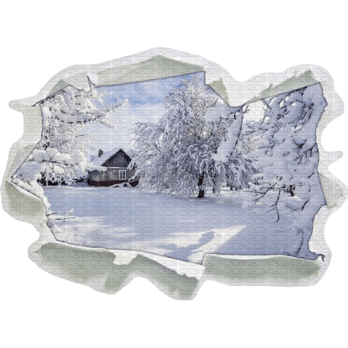 maj paysage hiver 3D - png gratuito