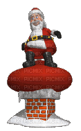 santa claus chimney - GIF animasi gratis