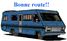 camping car bonne route - Bezmaksas animēts GIF