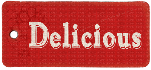 Delicious.Text.White.Red - Free PNG