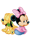 Bébés Pluto et Minnie boudent - 免费动画 GIF